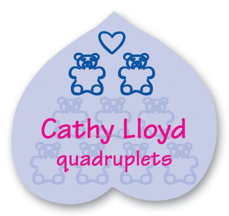 Heart Full Color Personalized Badge (Fcp) 2.125 X 2.25"