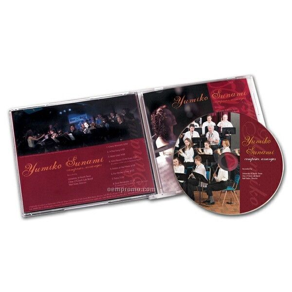 Replicated CD In Jewel Case W/ 2 Panel 4/1 Package