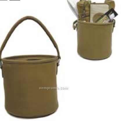 Round Leather Bucket