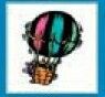 Stock Temporary Tattoo - Hot Air Balloon (1.5"X1.5")