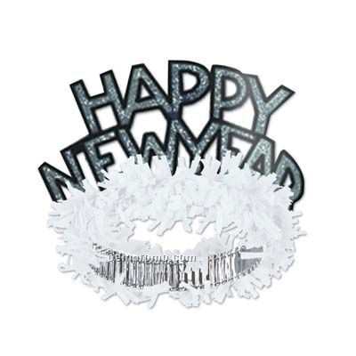 White & Silver Happy New Year Regal Tiara