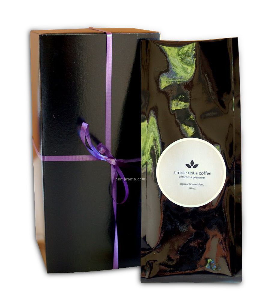 Organic Whole Bean Coffee (12 Oz) In A Foil Bag With A Gift Box