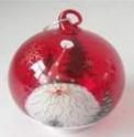 Santa Ornament Red Glass