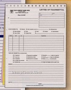 Classic Collection Letter Of Transmittal Form (2 Part)