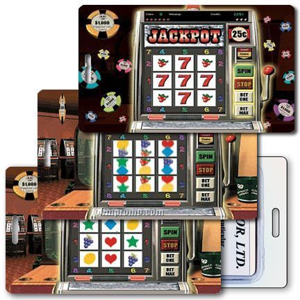 Luggage Tag 3d Lenticular Slot Machine, Casino Stock Image (Blank Product)