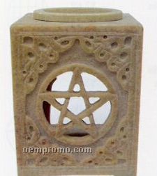 Soapstone Oil Burner Rectangle With Star Of David Cut Out