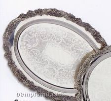 The Burgundy Collection Silverplated Oval Tray