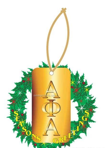 Alpha Phi Alpha Fraternity Letters Wreath Ornament/ Mirror Back(10 Sq. In.)