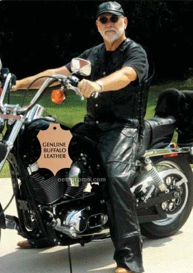Diamond Plate Rock Design Genuine Buffalo Leather Motorcycle Chaps (3xl)