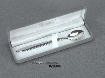 Elegance Silver Plated Baby Spoon W/ Gray Flocked Box