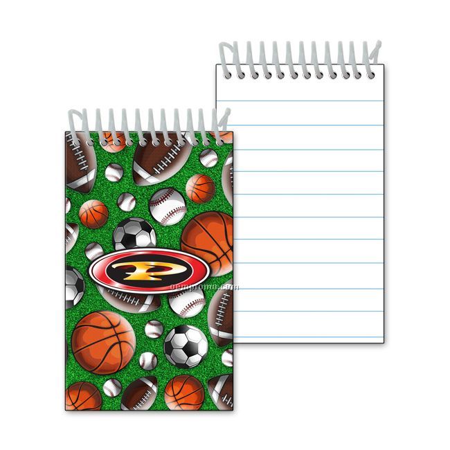 Mini-notebook With Sports 3d Lenticular Depth Effect - Custom 4c Lenticular