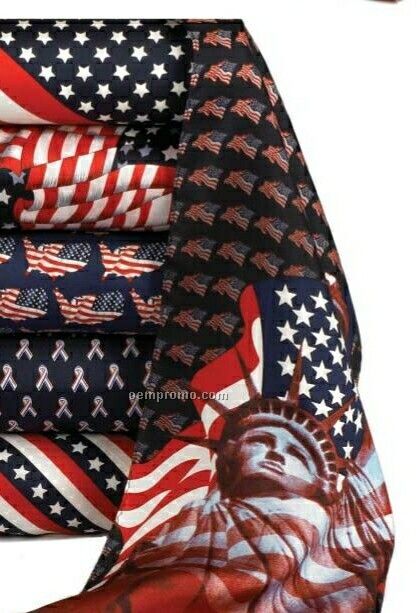 Wolfmark Novelty Neckwear 100% Silk Patriotic Scarf - Liberty & Justice