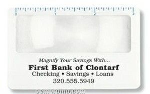 Credit Card Bookmark With Fresnel Lens Magnifier / Ruler
