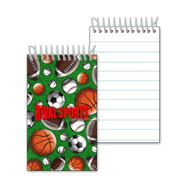Mini-notebook With Sports 3d Lenticular Depth Effect - Stock, With Imprint