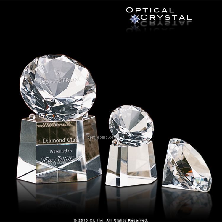 Mistique Optical Crystal Base For Diamond Award / Medium (3.75"X2.5")