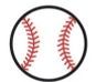 Stock Baseball With Mirrored Stitching Mascot Chenille Patch Base002