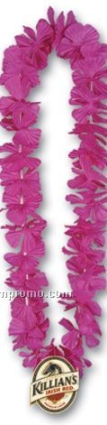 36" Silk 'n Petals Leis W/ Custom Paper Medallion (6 Flower Colors)