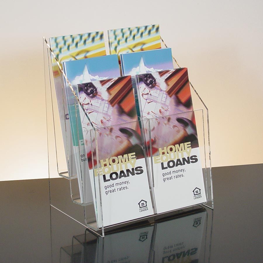 6-pocket Clear Acrylic Brochure Holder - Countertop