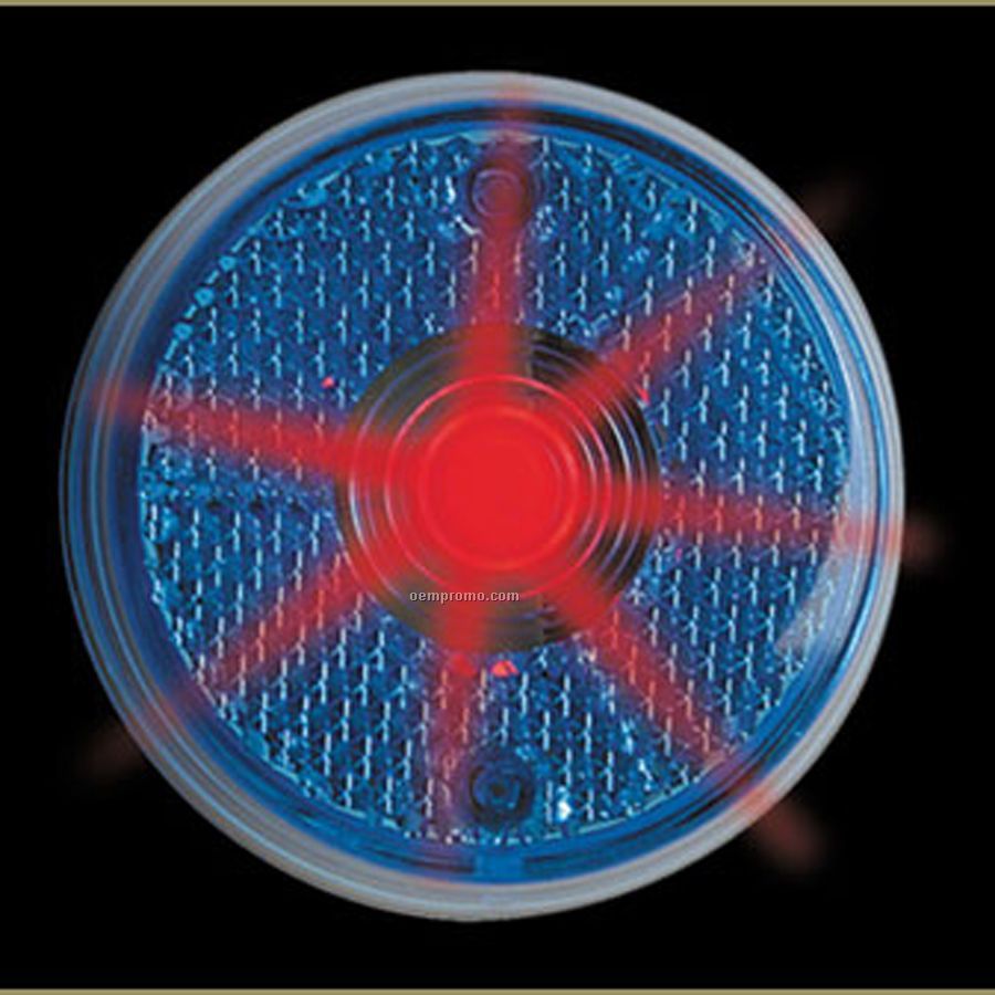 Blue Round Light Up Reflector W/ Red LED