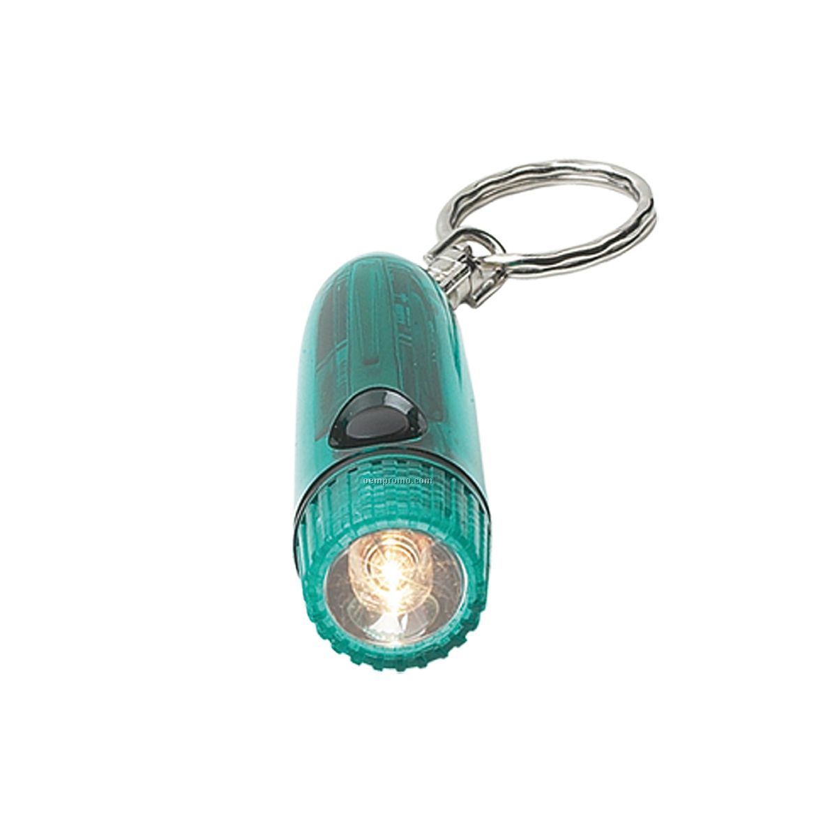 Bullet Shape Translucent Green Flashlight Keychain