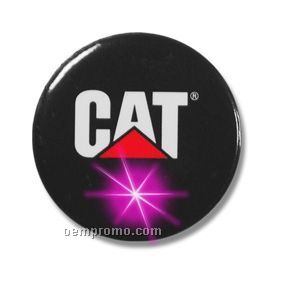Round Light Up Button W/ Pink LED (2 1/4")