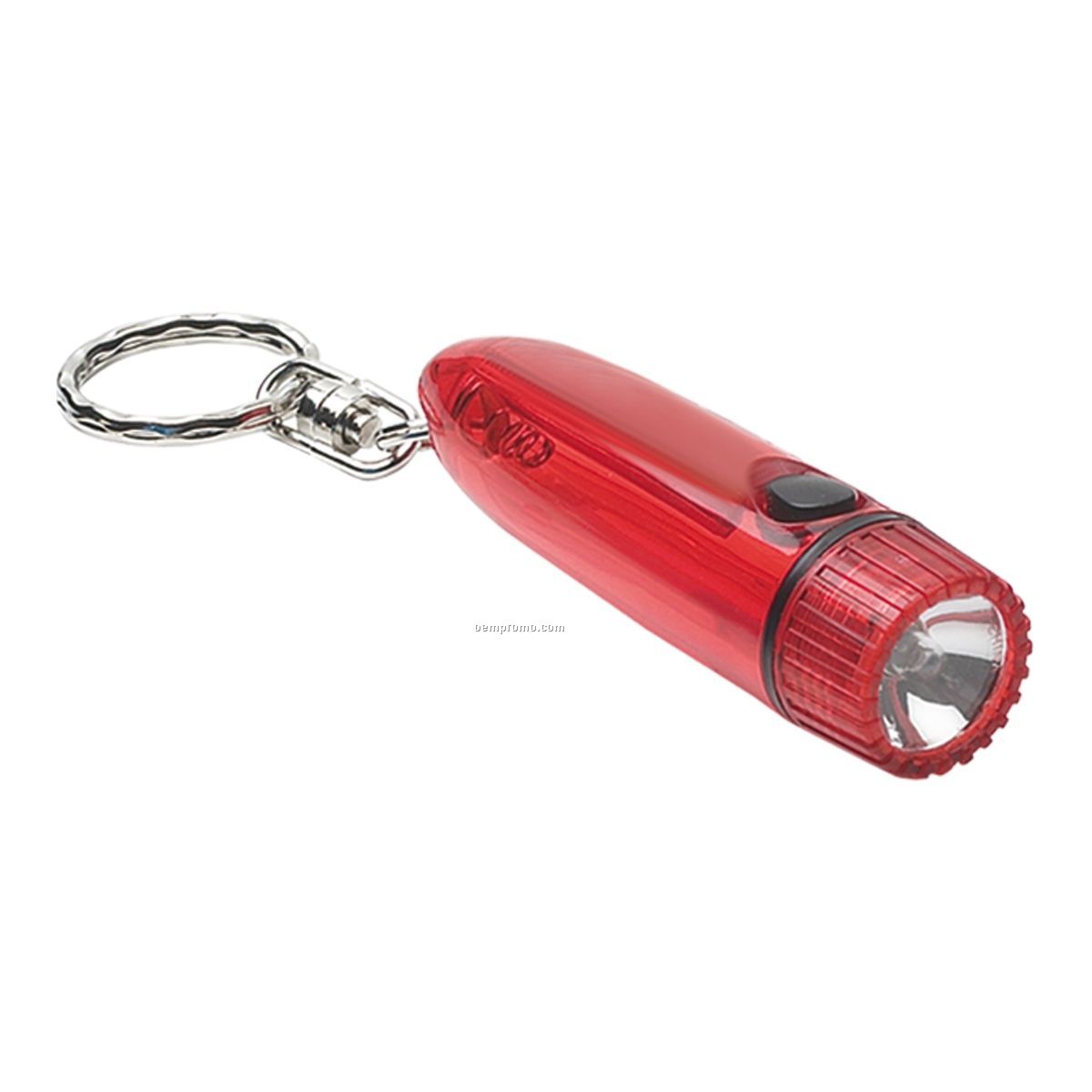 Bullet Shape Translucent Red Flashlight Keychain