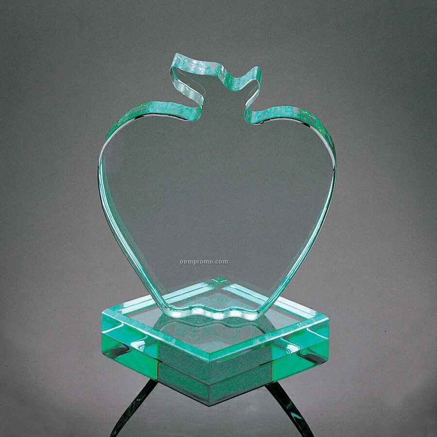 Jade Green Apple Award With Custom Base (7-1/4