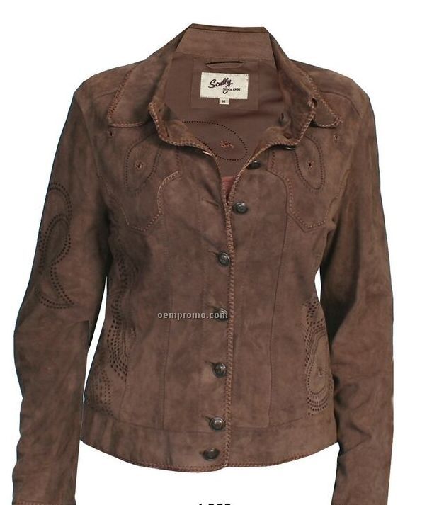 Ladies Lamb Suede Leather Jacket (S-2xl)