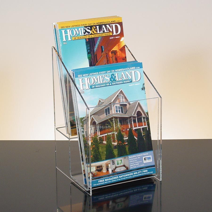 2-pocket Clear Acrylic Digest Size Literature Holder - Countertop