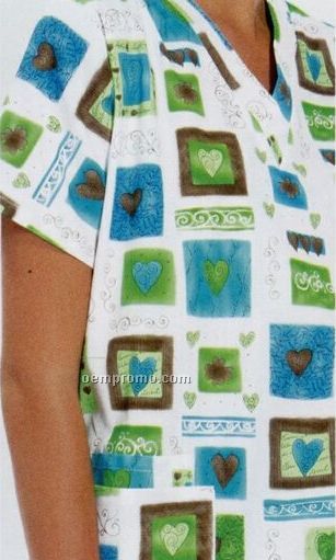 H.q. Victorian Hearts Poplin Tunic Shirt