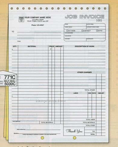 Job Order/ Invoice With Carbons (2 Part)