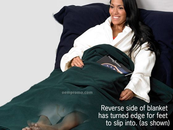 Lounge Fleece Blanket With Foot Warmer Pocket