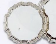 12-1/2" Silverplated Chippendale Plain Tray