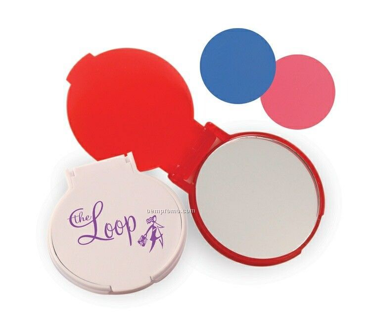 Cosmetic Round Mirror W/ Lid
