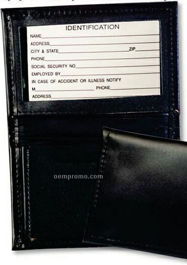 Leather Card Case W/ Leather Pocket - Top Grain Cowhide Leather