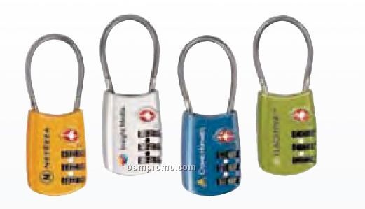 Soren Matte Chrome Cable Lock'r Tsa Approved Luggage Lock