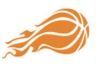 Stock Flaming Basketball Mascot Chenille Patch Basketball003