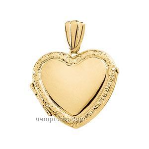 14ky 19x19 Ladies' Heart Locket Pendant