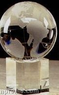 3" Optical Crystal World Globe Award On Base