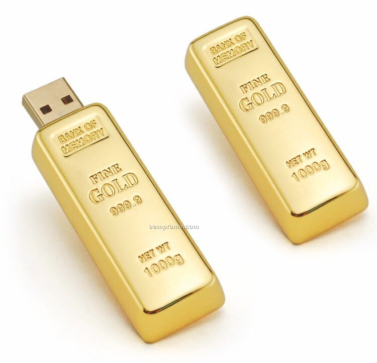4 Gb Specialty 800 Series USB Drive - Gold Nugget