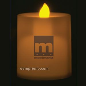 Amber Flickering Pillar LED Candle (3")