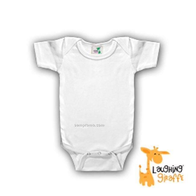 Poly Cotton Blend Infant Short Sleeve Onesie (White)