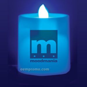Blue Flickering Pillar LED Candle (3")