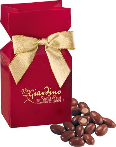 Bright Red Premium Delights W/ Milk Chocolate Covered Almonds