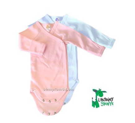 Pastel Preemie Long Sleeve Poly/Cotton Side Snap Onesie With Mittens