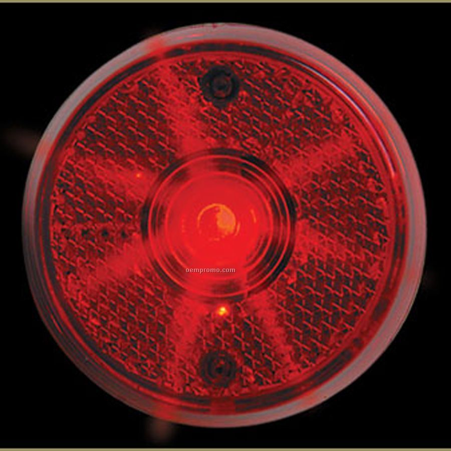 Red Round Light Up Reflector W/ Red LED