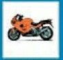 Stock Temporary Tattoo - Orange Motorcycle (1.5"X1.5")