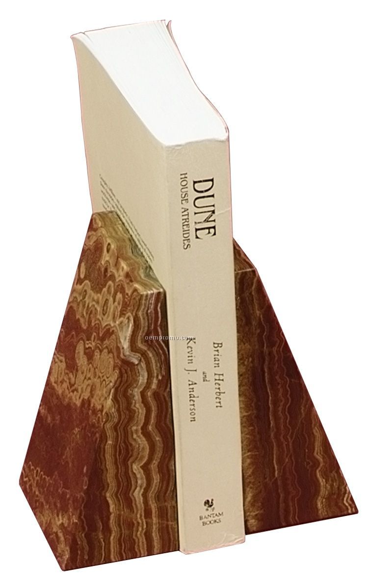 Tapered Bookends - Swirl Amber Onyx