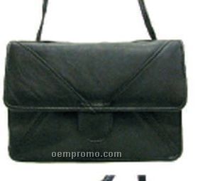 Medium Black Lambskin Mini Bag W/Top Flap