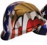 Msa Freedom Full Brim Hard Hat - American Flag With 2 Eagles